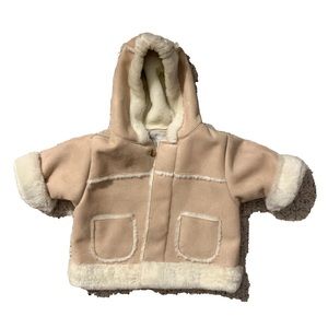 Baby luxuries suede and white fur baby coat 2-6 months